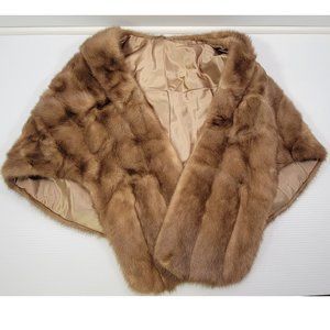 MM) Vintage Mob Wife Era Women Over the Shoulder Collar Fur Stole Shawl Vest
